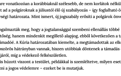 Meddig mehet el a jogos önvédelem?